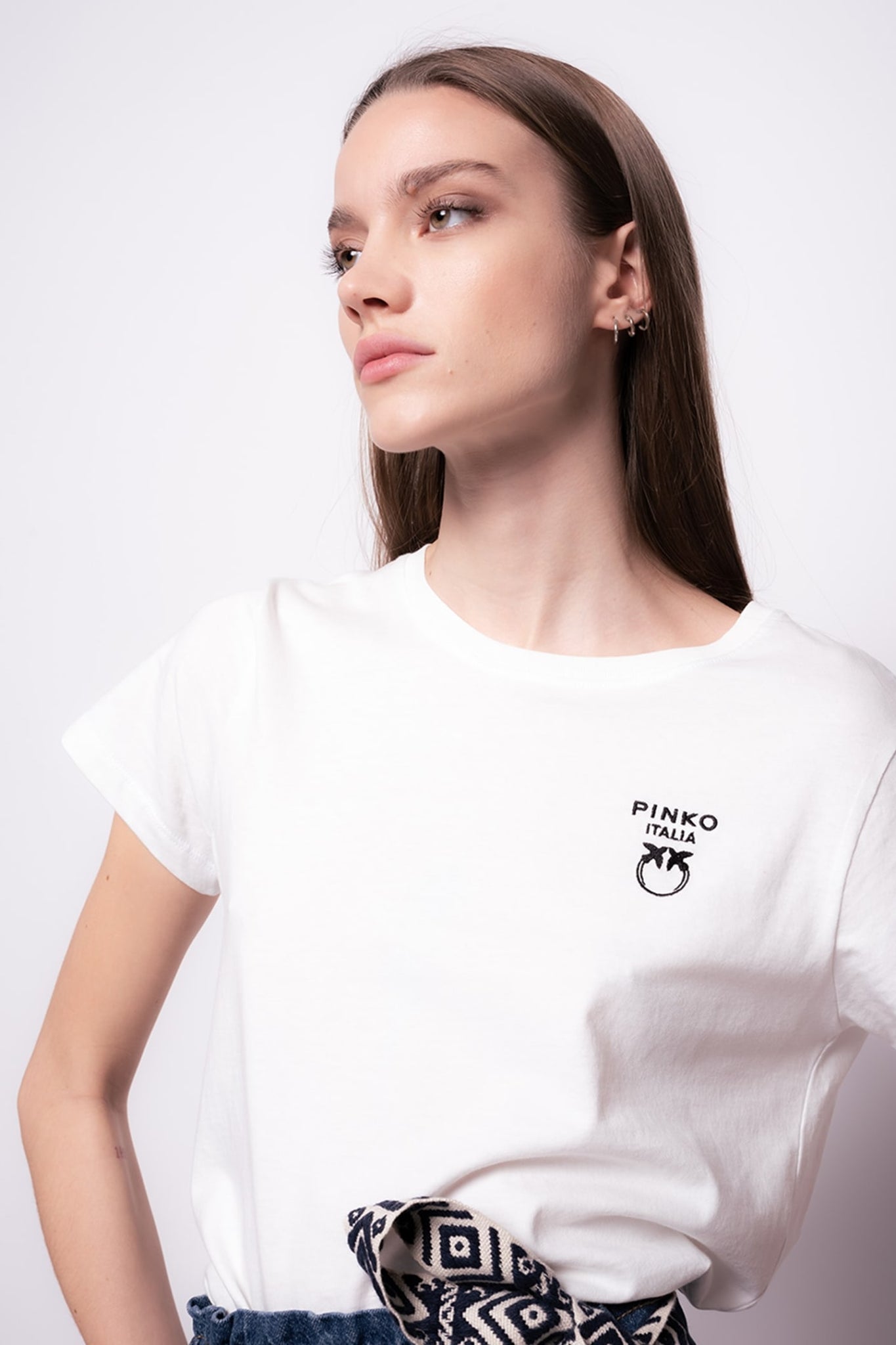T-Shirt Pinko con Logo / Bianco - Ideal Moda