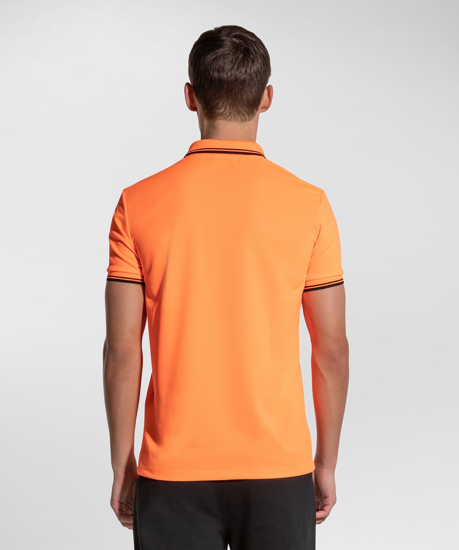 Polo in Piquet Fluo con Dettagli Grafici / Arancione - Ideal Moda