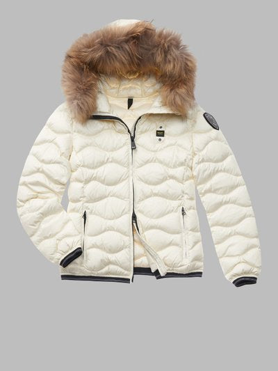 Giubbino con Motivo ad Onde Blauer / Bianco - Ideal Moda