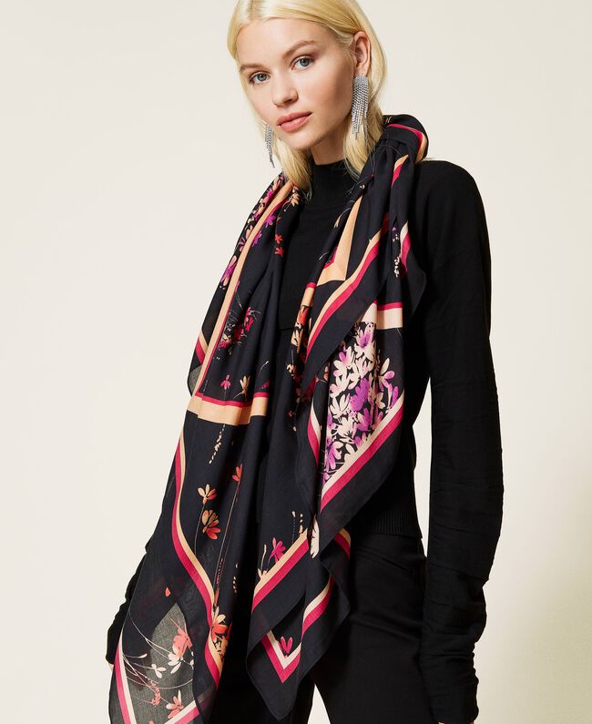 Kefiah Twin Set con Stampa / Nero - Ideal Moda