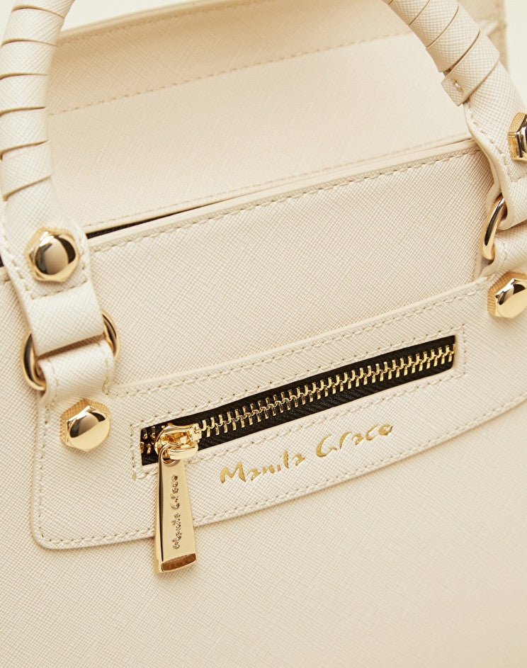 Borsa Mirama Medium con Logo Manila Grace / Beige - Ideal Moda