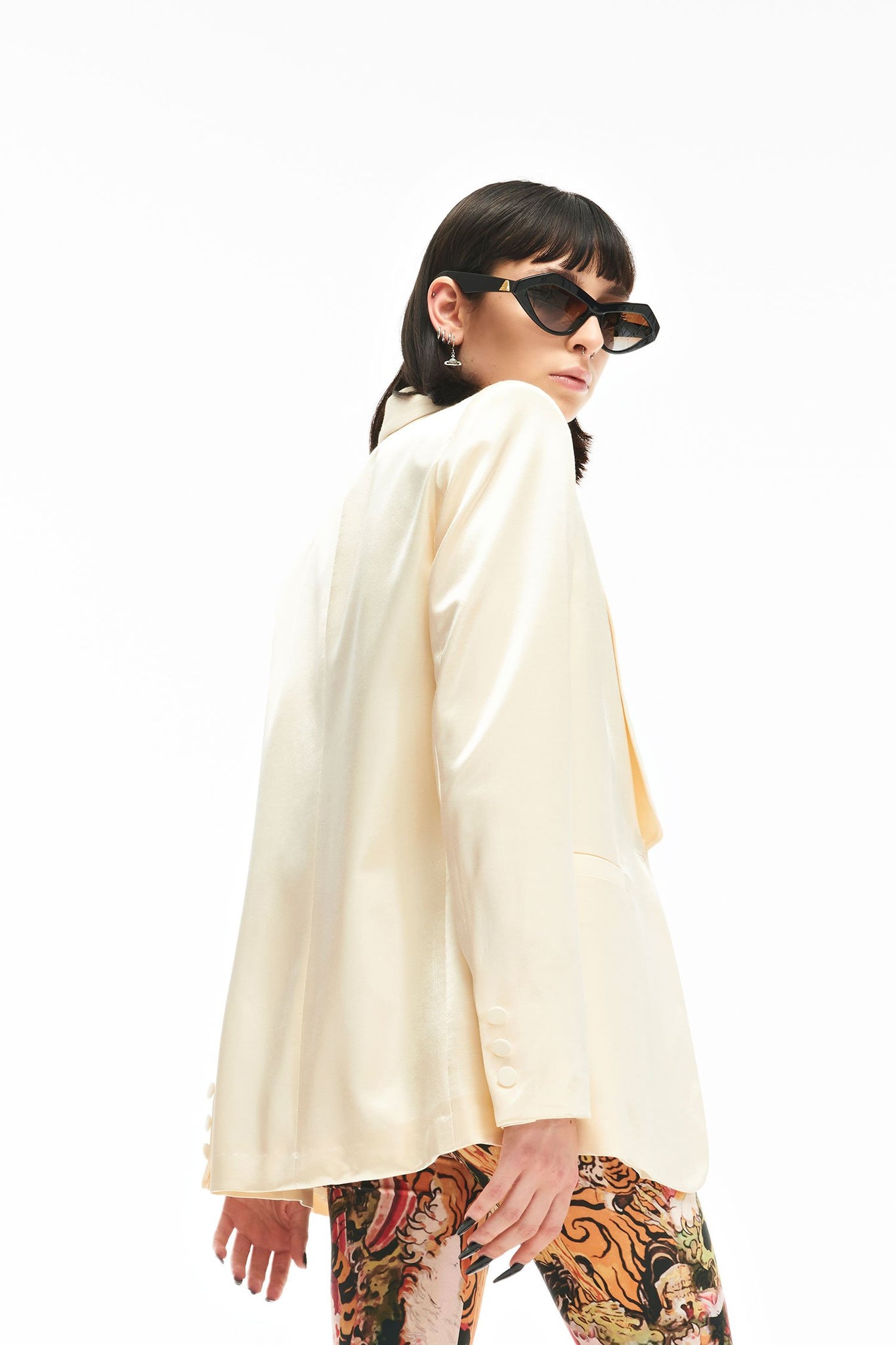 Blazer Aniye By in Raso / Bianco - Ideal Moda