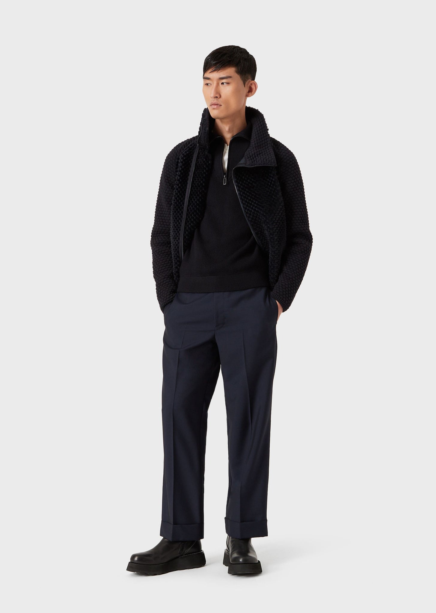 Maglia Emporio Armani collo alto / Blu - Ideal Moda