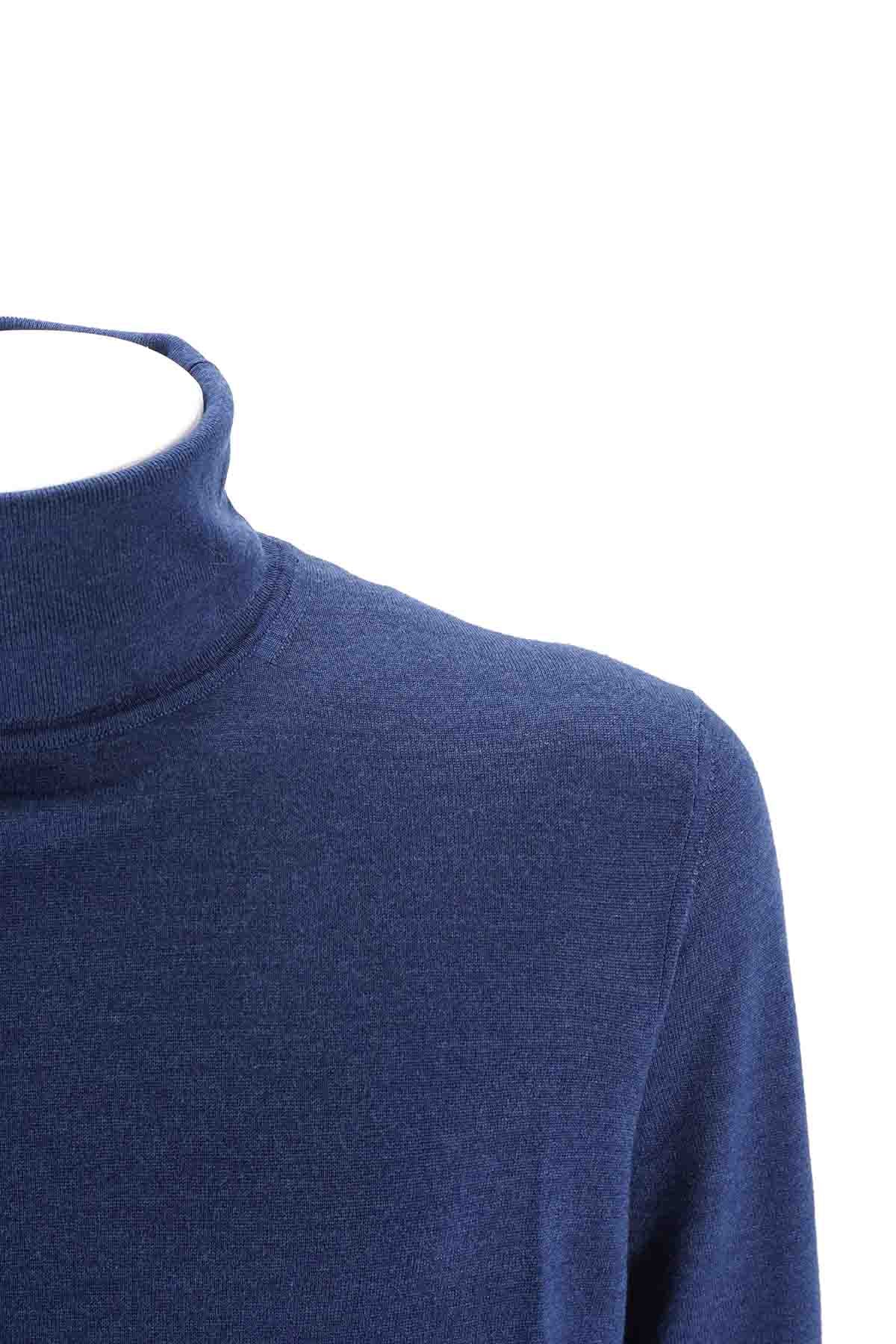 Maglia Heritage a Collo Alto / Blu - Ideal Moda