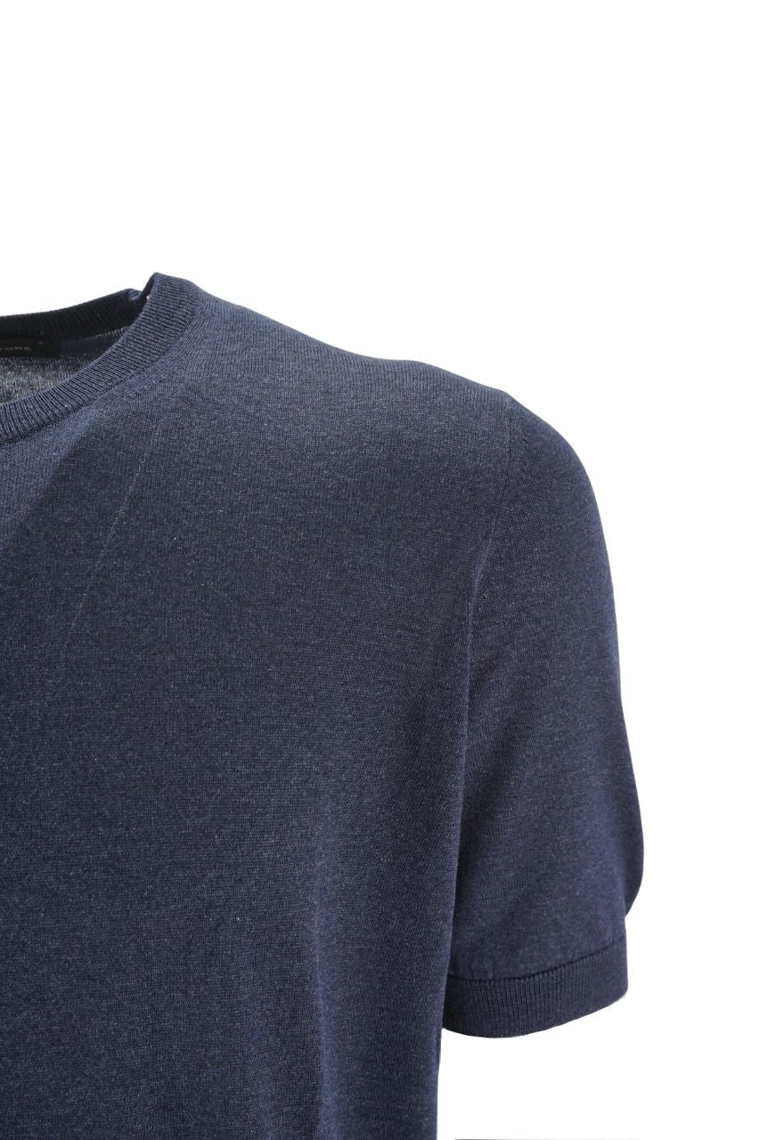 T-Shirt Tagliatore in Seta / Blu - Ideal Moda