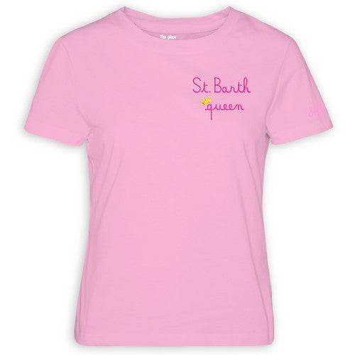 T-Shirt Mc2 Saint Barth con Ricamo / Rosa - Ideal Moda