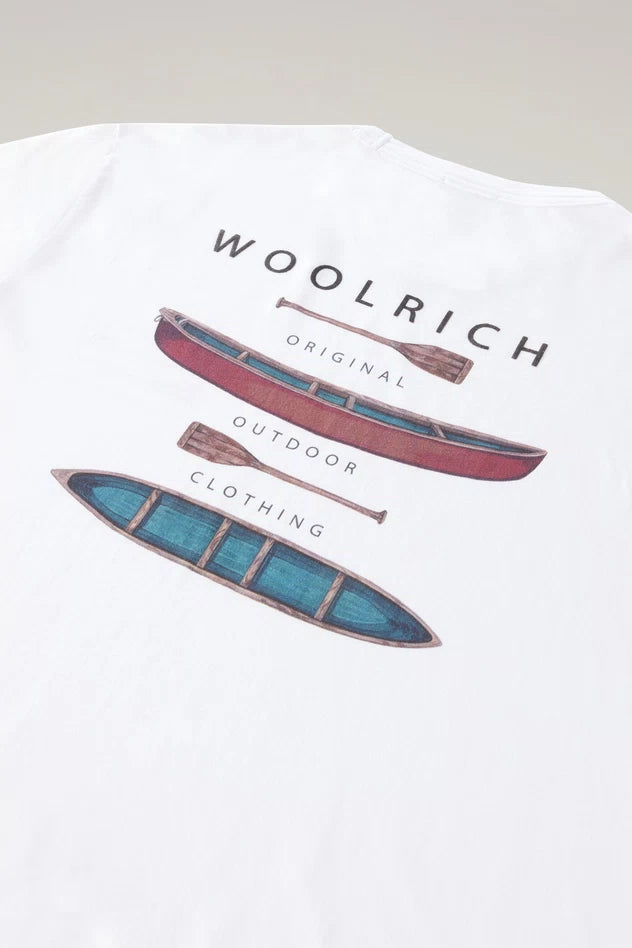 T-Shirt con Stampa Woolrich / Bianco - Ideal Moda