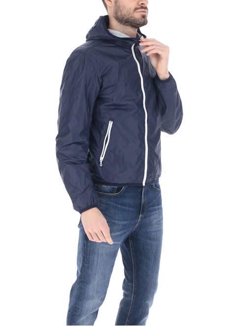 Giacca reversibile con cappuccio / Blu - Ideal Moda