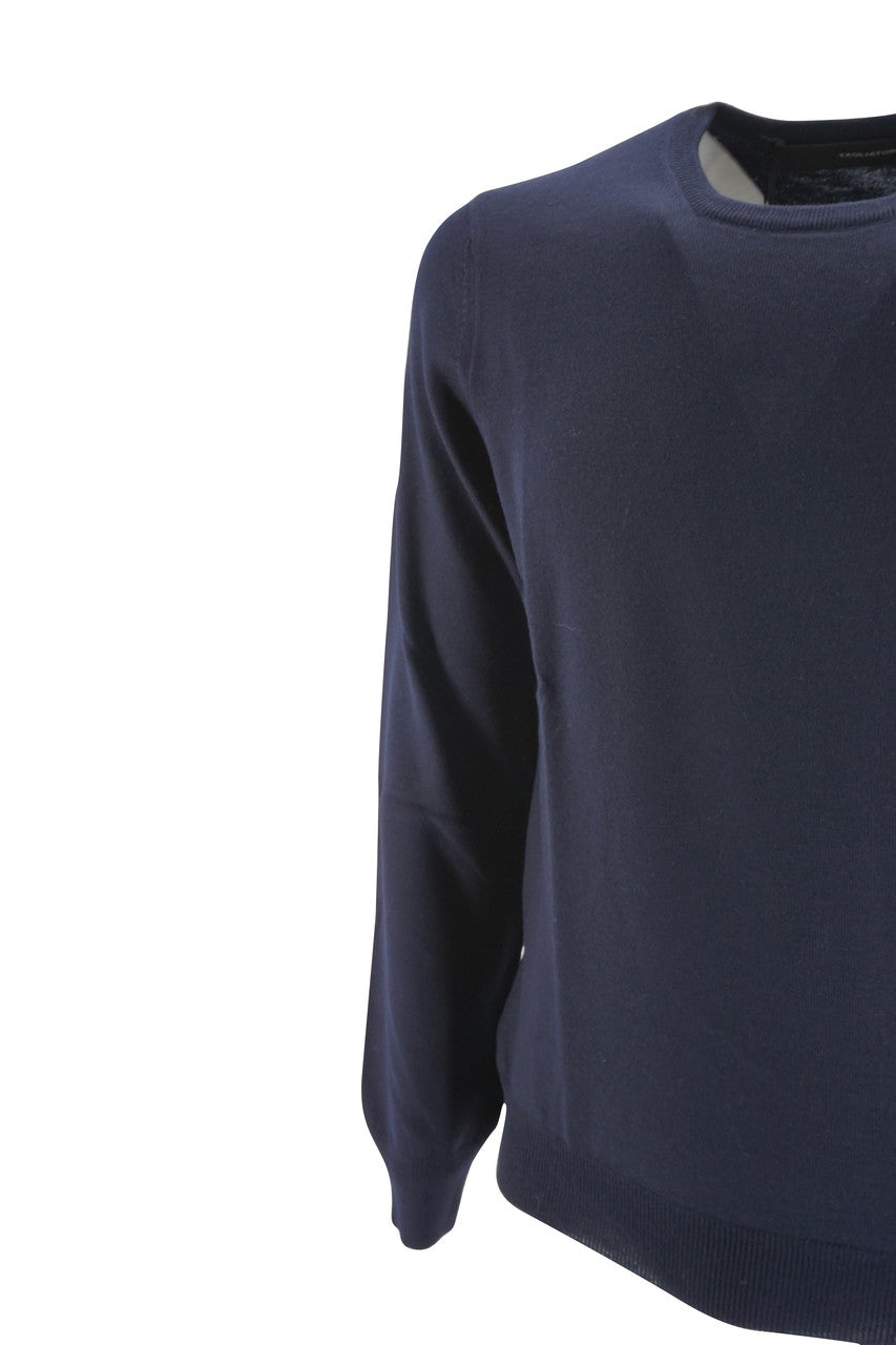 Maglia Tagliatore Girocollo / Blu - Ideal Moda