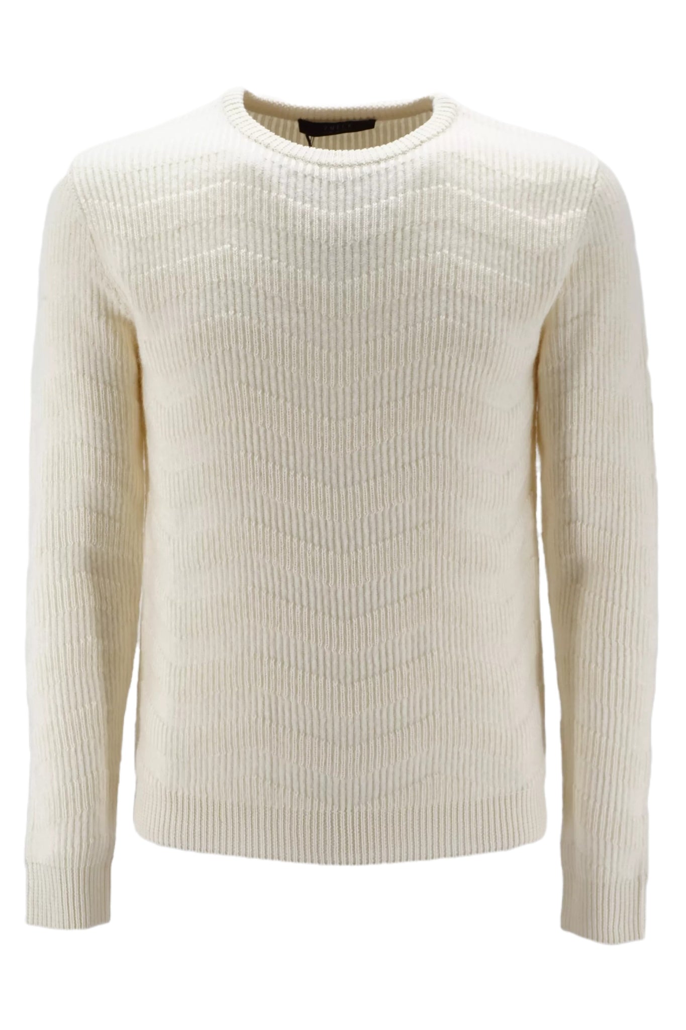 Maglia con Tramatura Vneck / Bianco - Ideal Moda