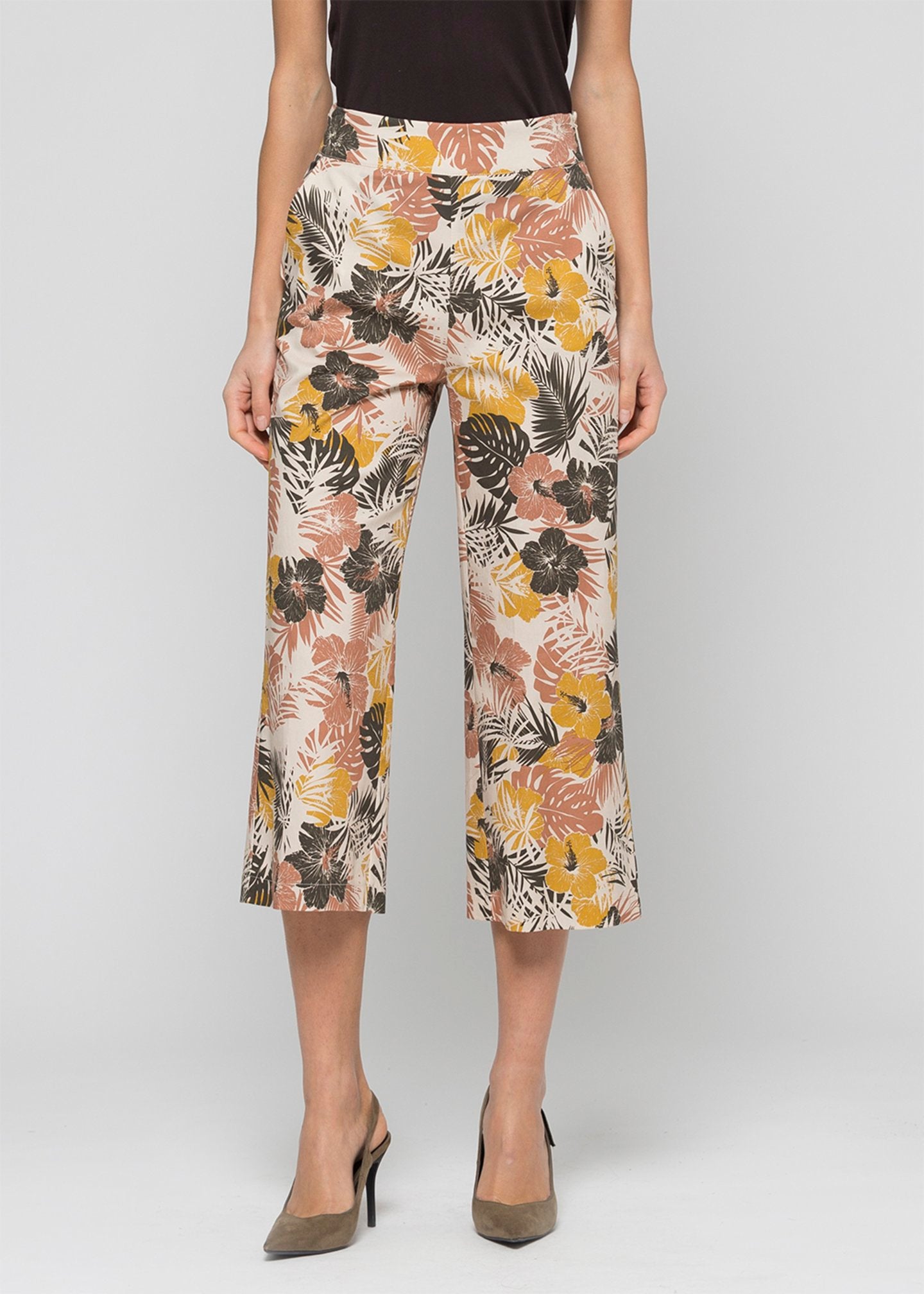 Pantalone diritto in raso fantasia / Multicolor - Ideal Moda