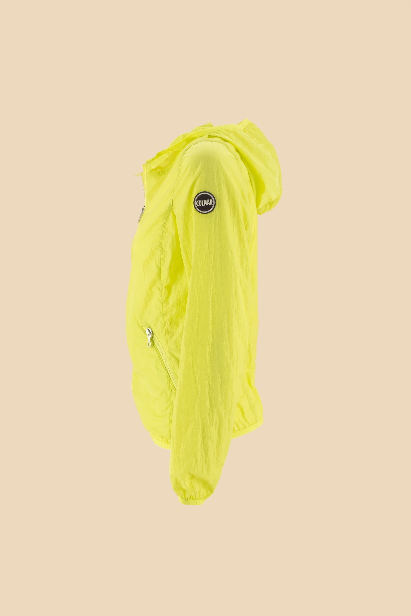 Giacca in Nylon con Cappuccio / Giallo - Ideal Moda