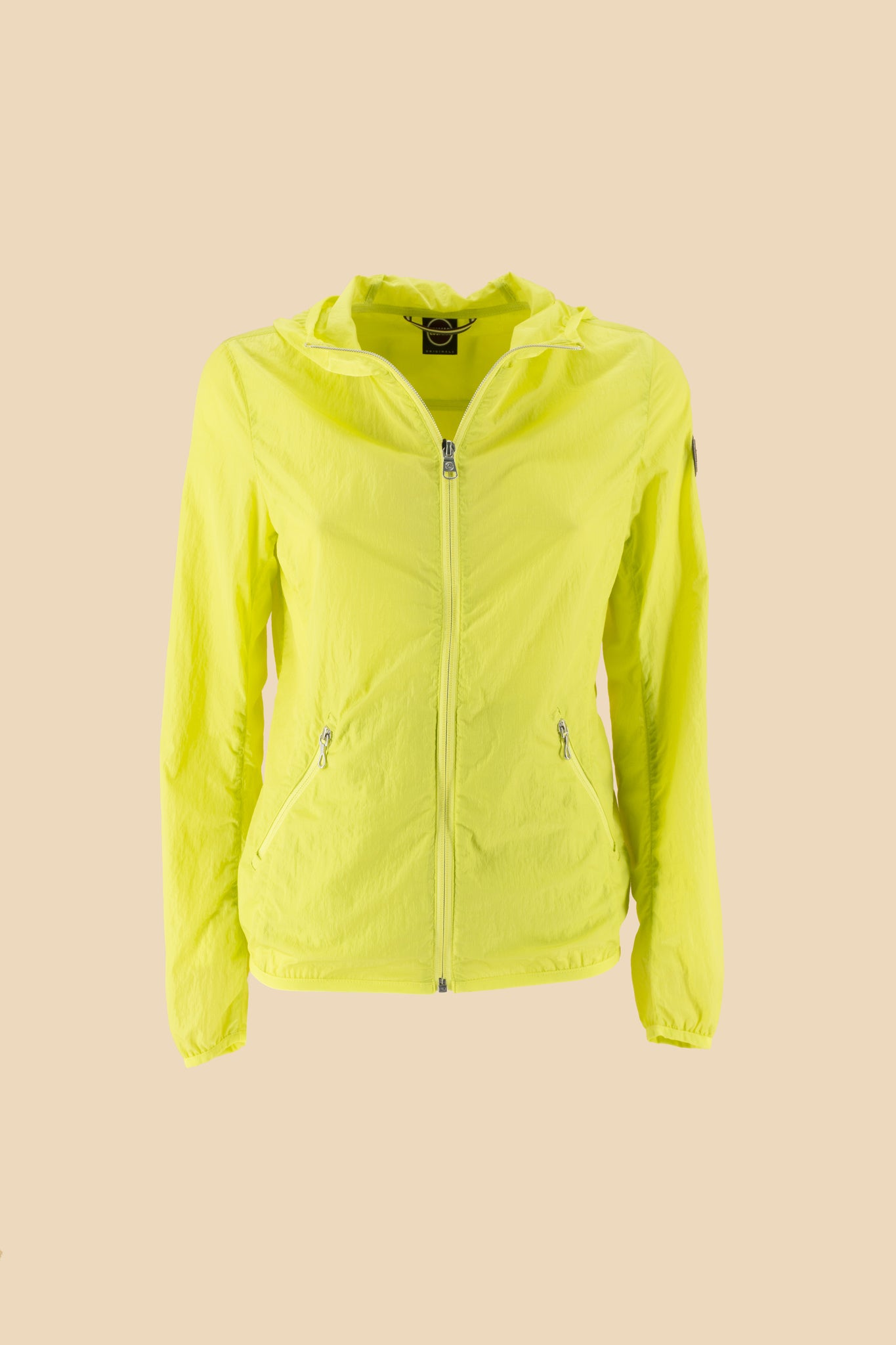 Giacca in Nylon con Cappuccio / Giallo - Ideal Moda