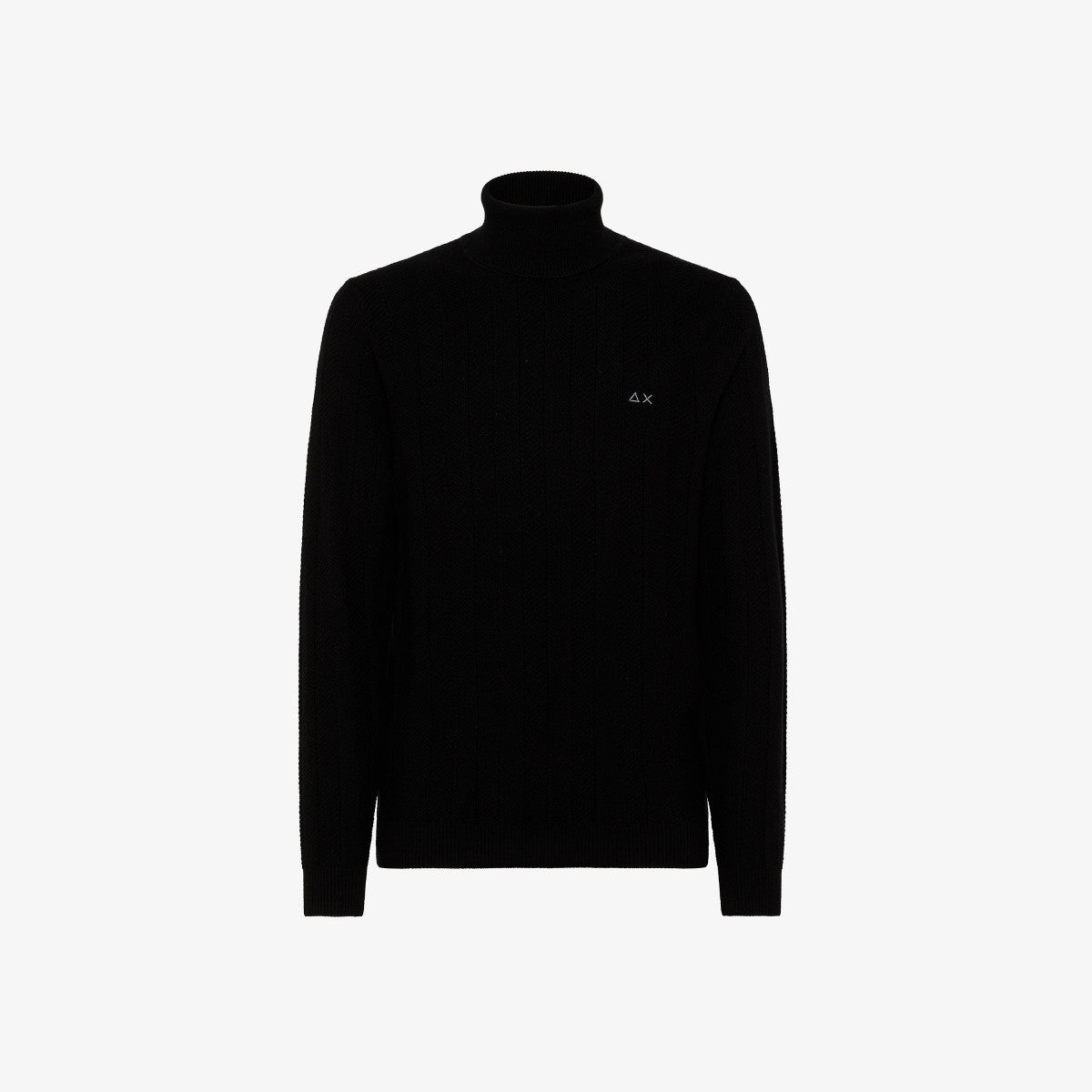 Maglia a Collo Alto con Logo Sun 68 / Nero - Ideal Moda