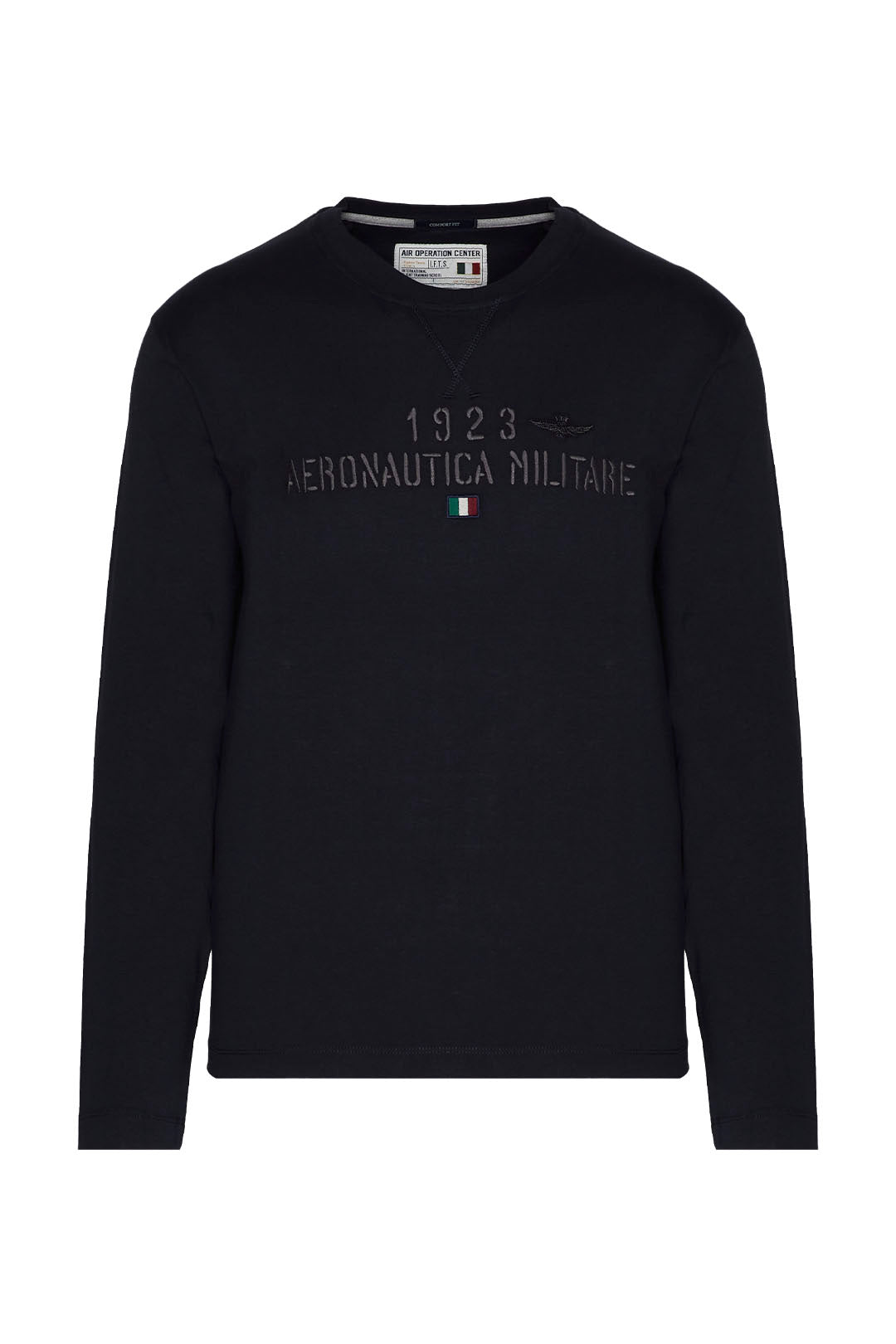 T-Shirt con Logo Manica Lunga Aeronautica Militare / Blu - Ideal Moda