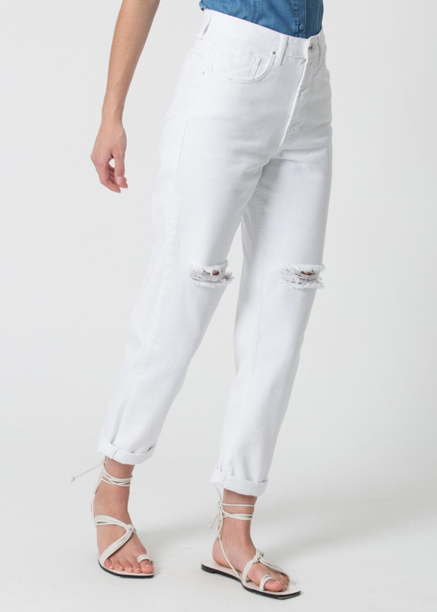 Jeans Kocca con Strappi / Bianco - Ideal Moda