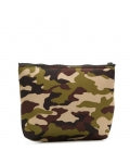 Pochette Tessuto Scuba Stampa Mimetica / Verde - Ideal Moda