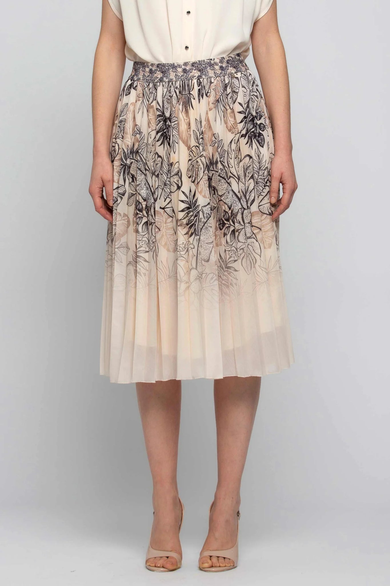 Gonna con Fantasia Kocca / Bianco - Ideal Moda