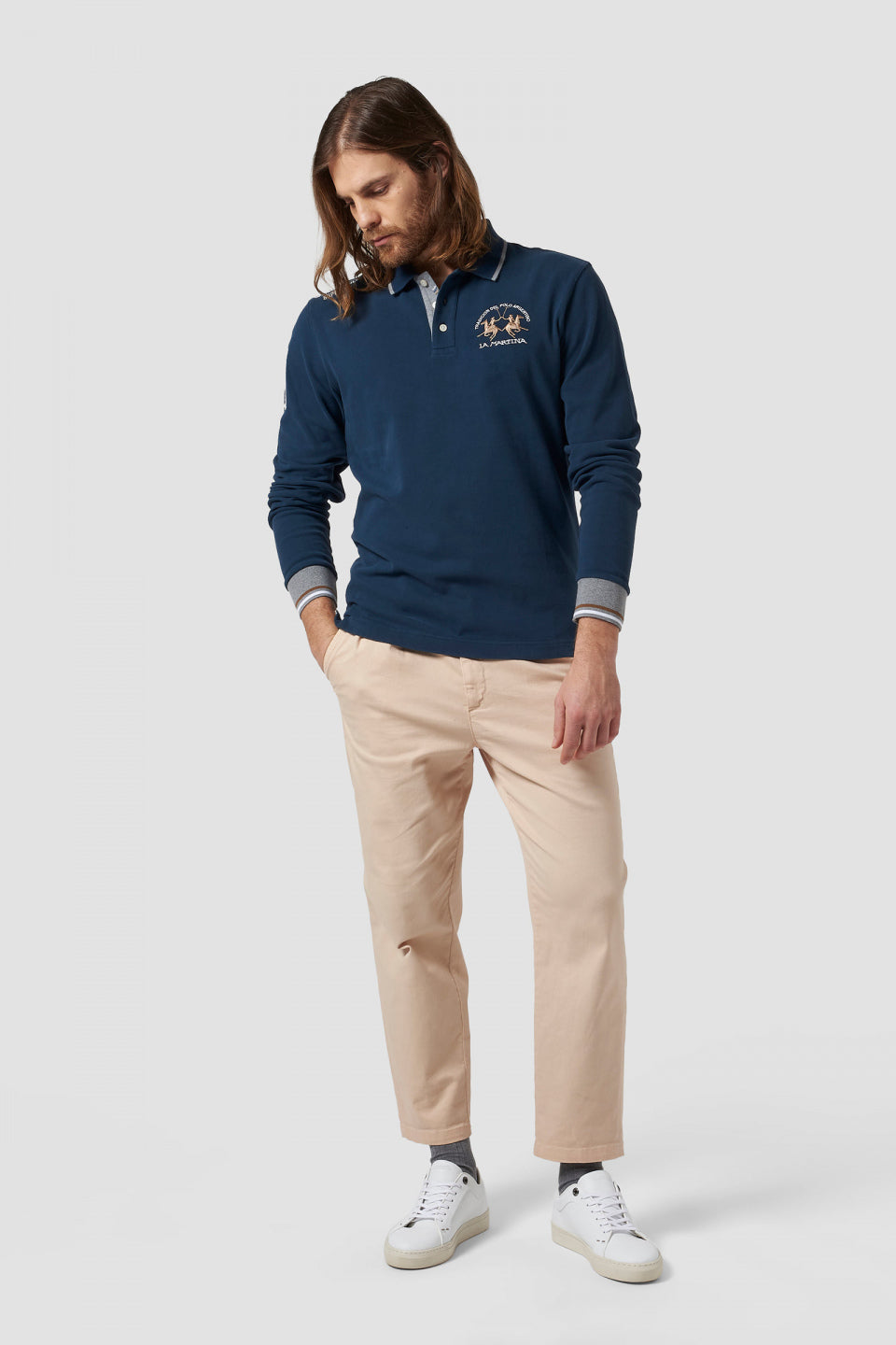 Polo La Martina a Maniche Lunghe / Blu - Ideal Moda