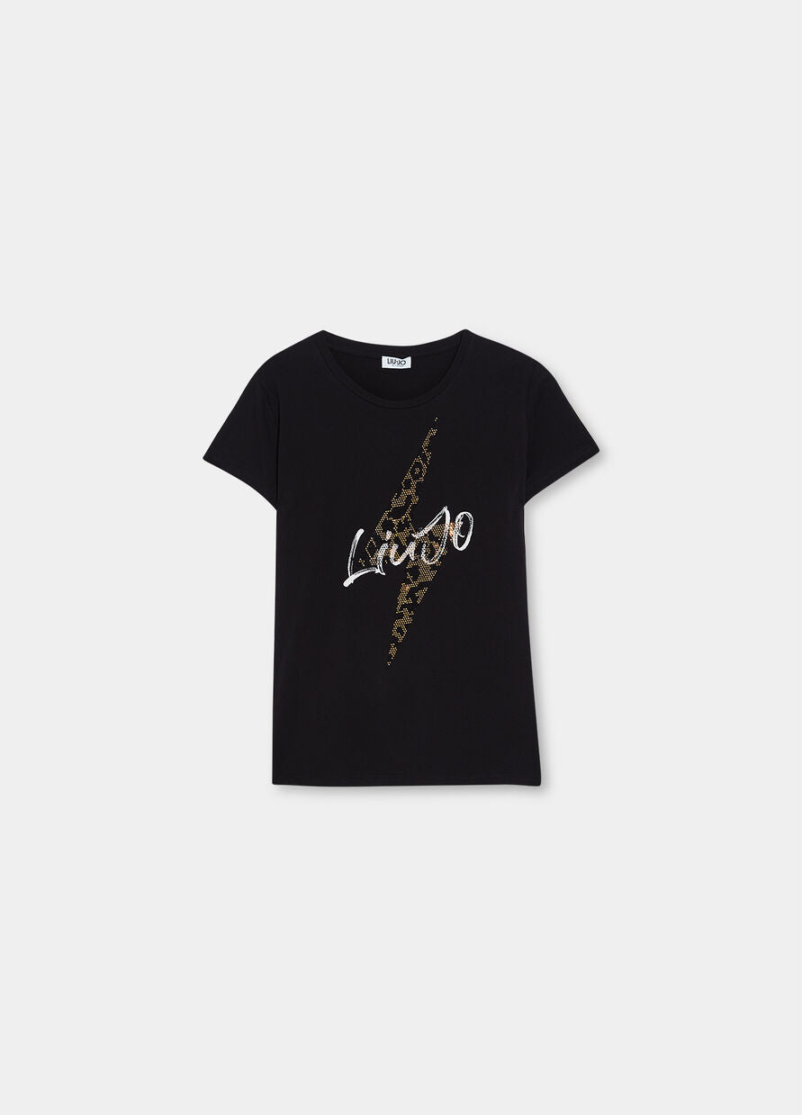 T-shirt Liu Jo con logo / Nero - Ideal Moda