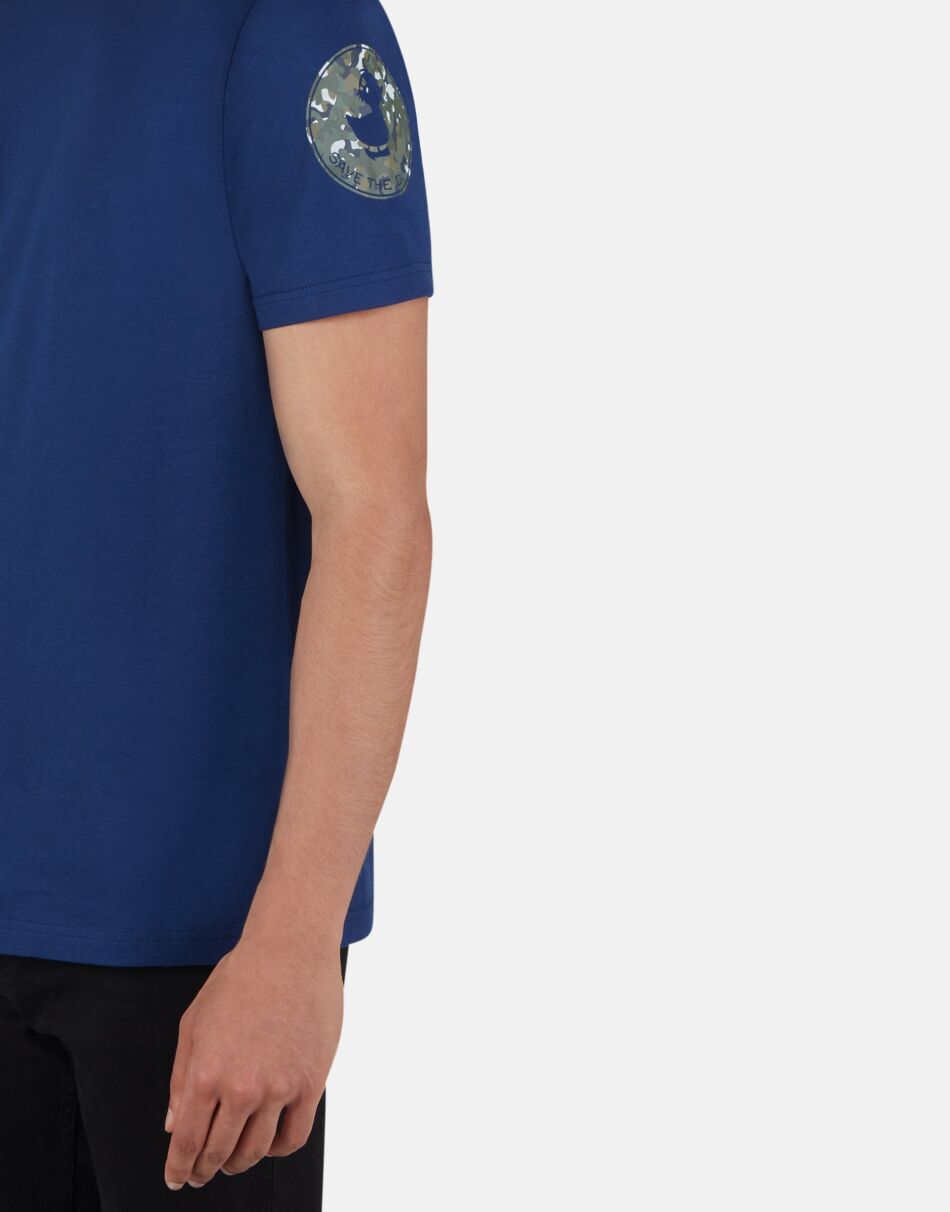 T-shirt girocollo / Blu - Ideal Moda