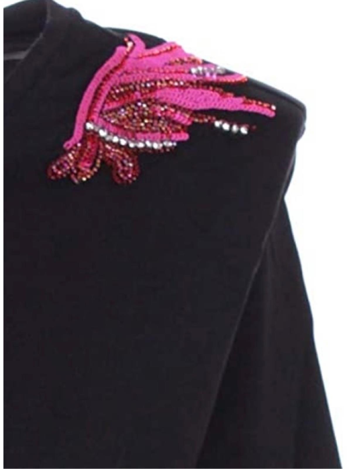 T-Shirt con Applicazione / Nero - Ideal Moda