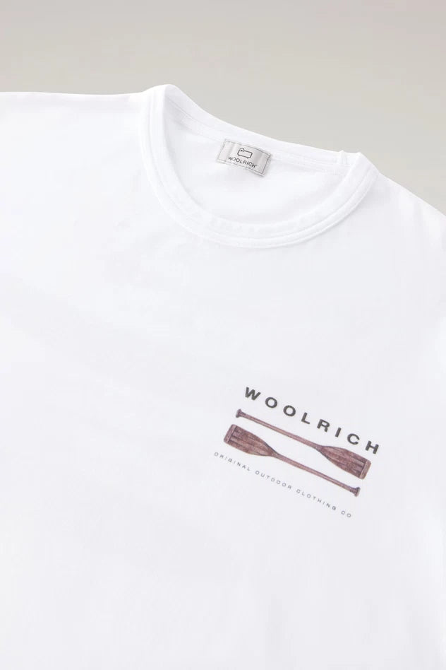 T-Shirt con Stampa Woolrich / Bianco - Ideal Moda