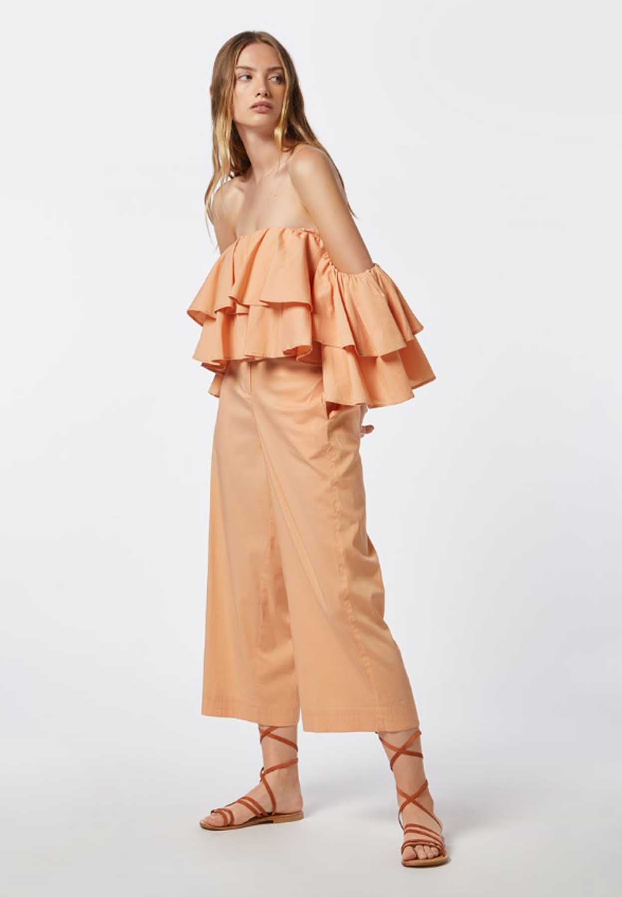 Top con Volants / Beige - Ideal Moda
