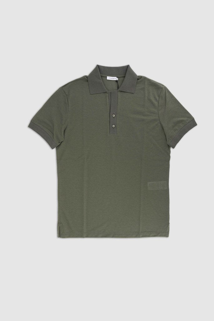 Polo con dettagli in maglia / Verde - Ideal Moda