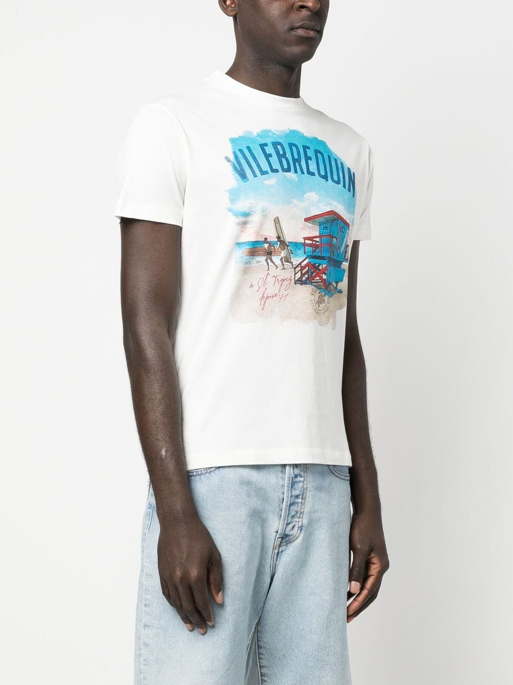 T-Shirt con Stampa Vilebrequin / Bianco - Ideal Moda