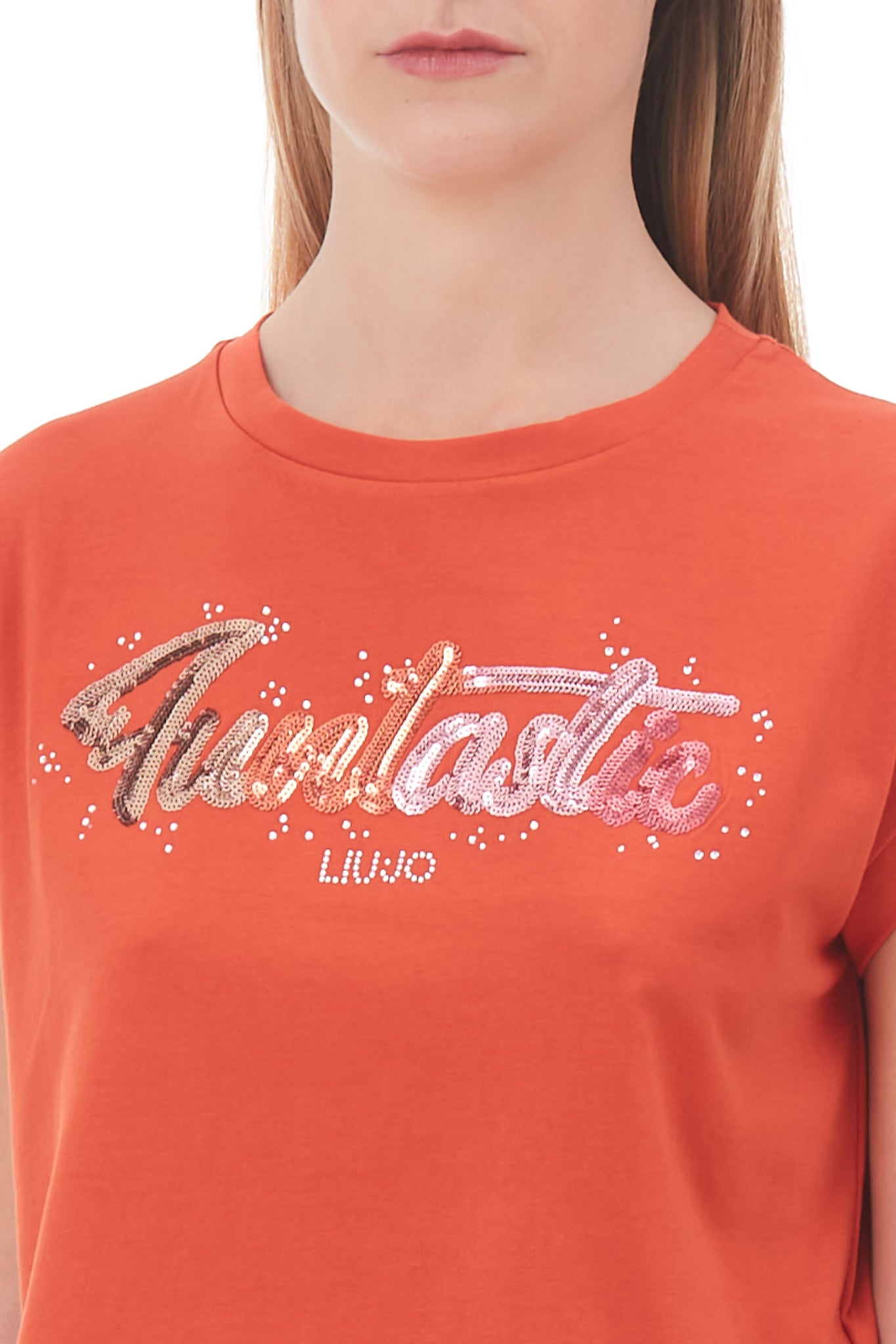 T-Shirt Liu Jo con Logo / Arancione - Ideal Moda