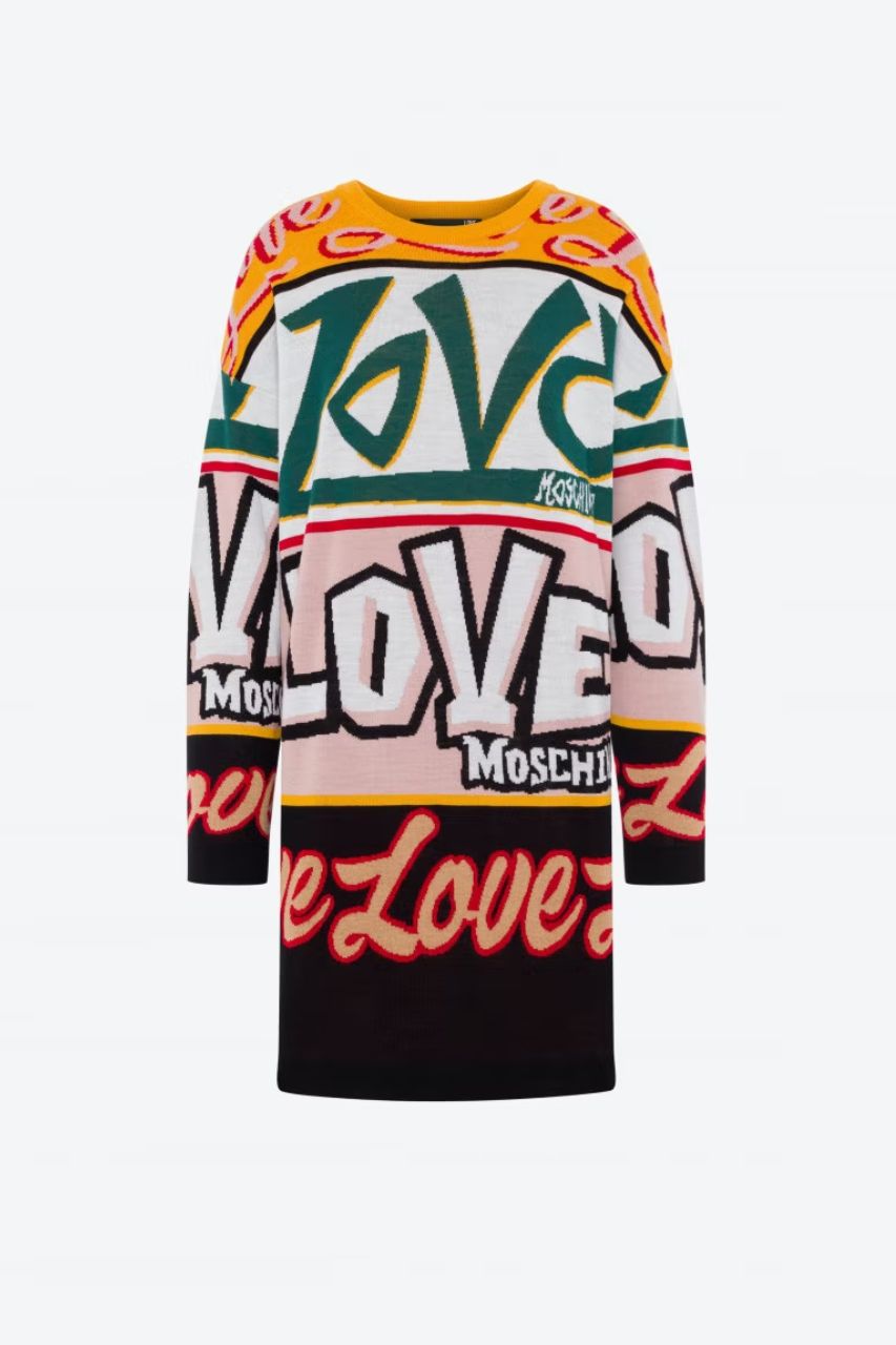 Abito con Stampa Love Moschino / Multicolor - Ideal Moda