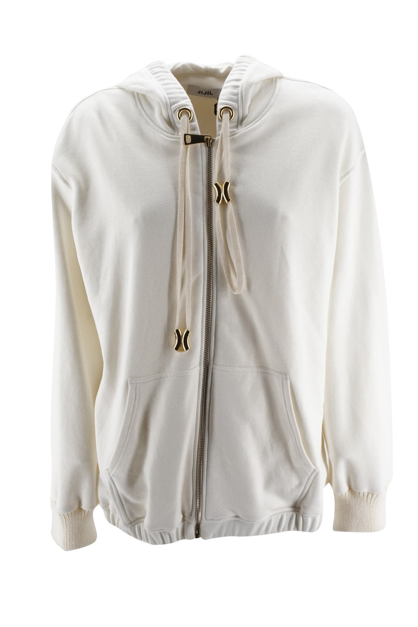 Felpa Jijil con Zip / Bianco - Ideal Moda