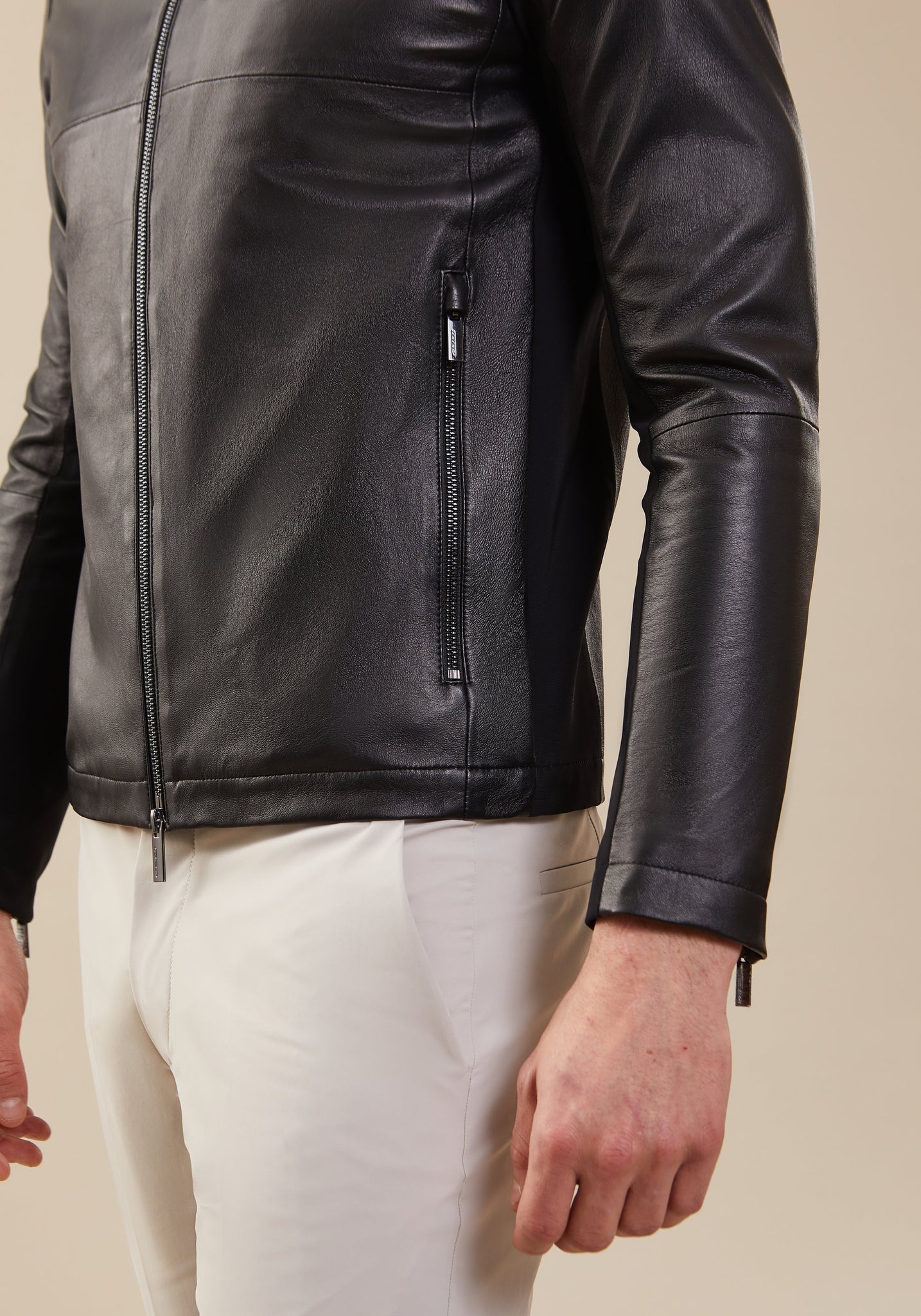 Giubbino pelle uomo / Nero - Ideal Moda