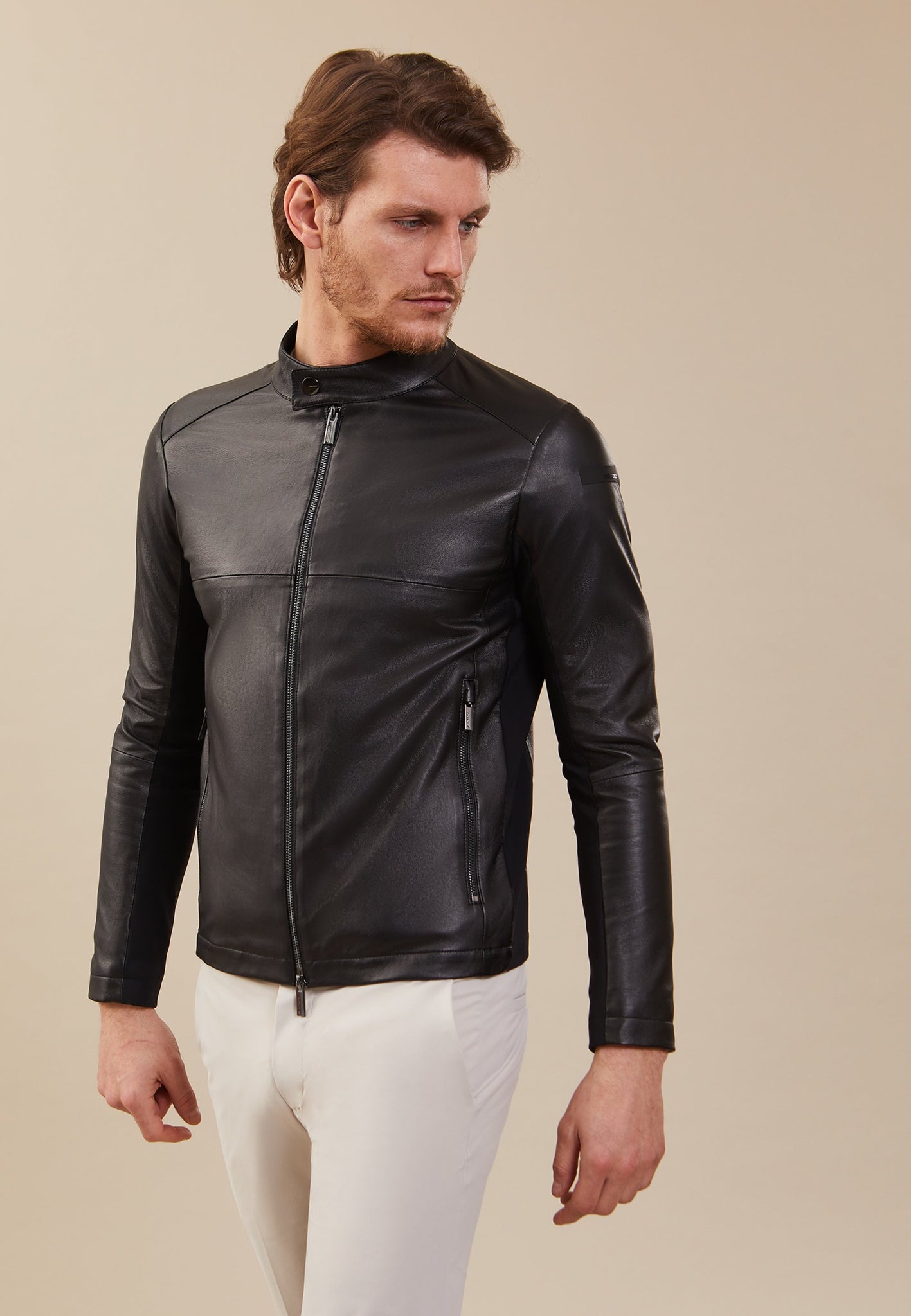 Giubbino pelle uomo / Nero - Ideal Moda