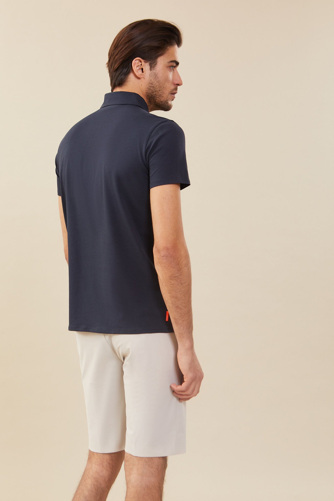 Polo mezza manica in jersey / Blu - Ideal Moda