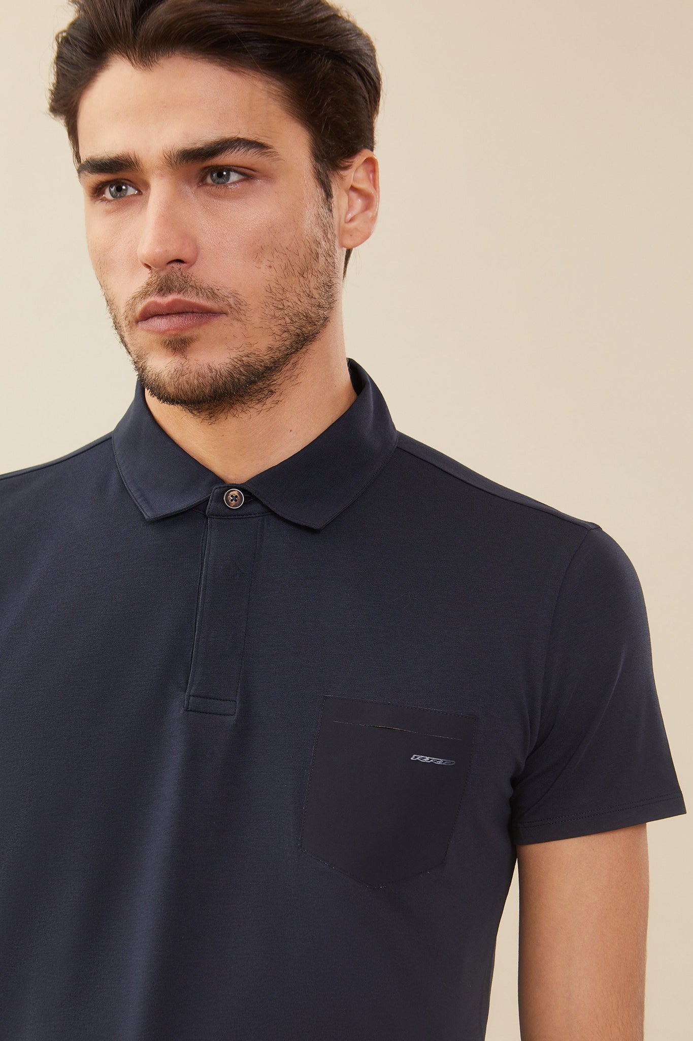 Polo mezza manica in jersey / Blu - Ideal Moda