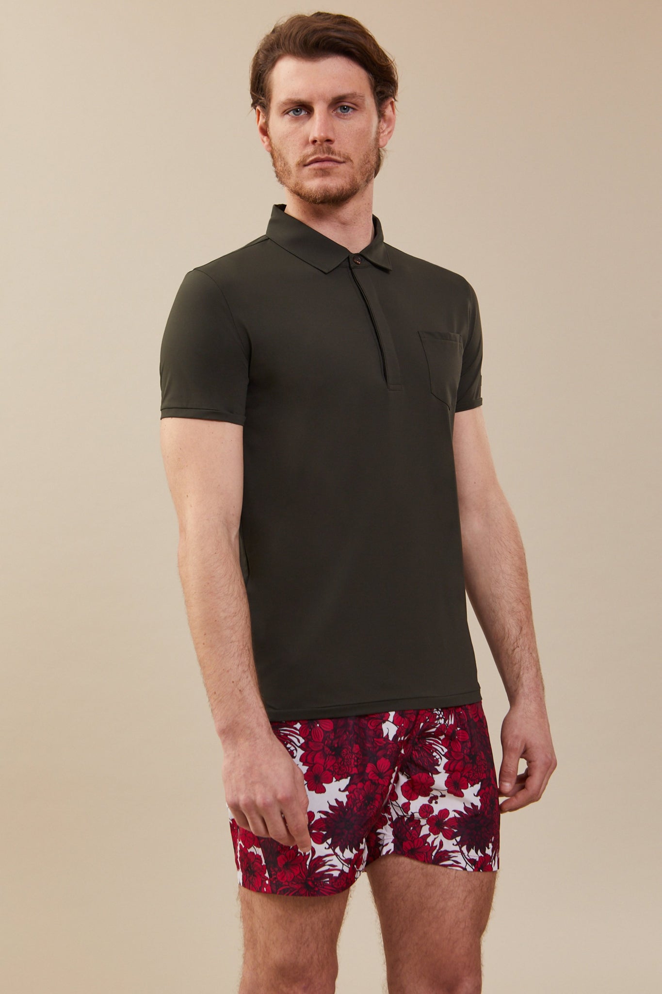 Polo mezza manica superstretch / Verde - Ideal Moda