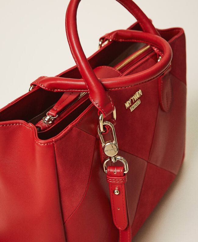Borsa shopping in similpelle / Rosso - Ideal Moda