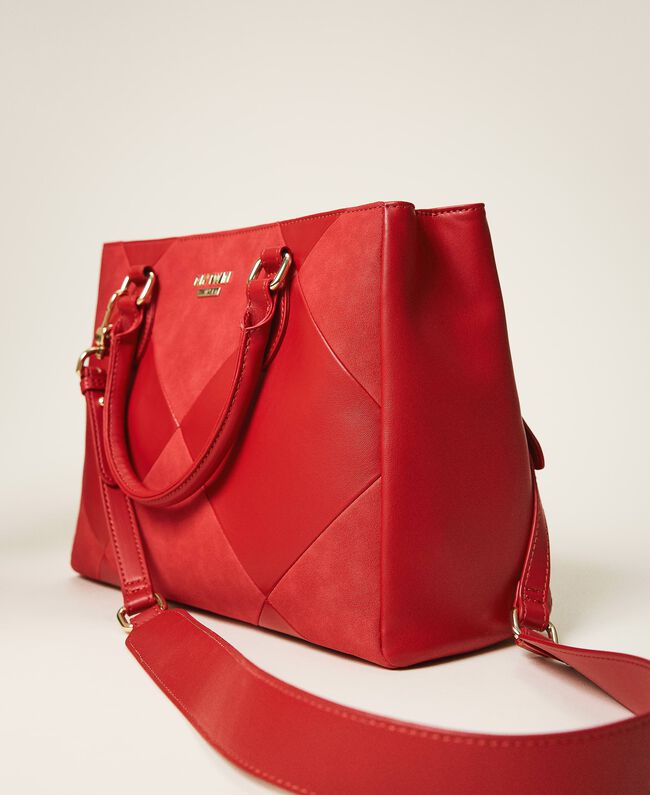 Borsa shopping in similpelle / Rosso - Ideal Moda
