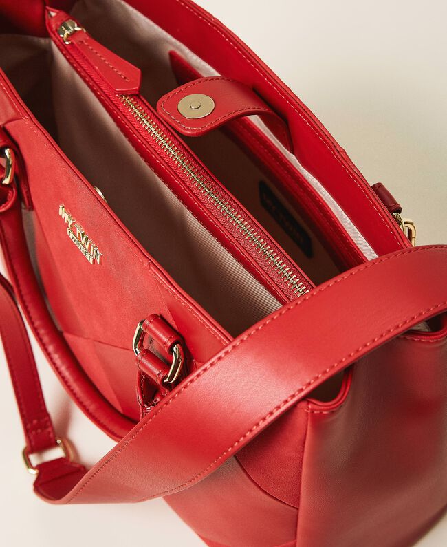 Borsa shopping in similpelle / Rosso - Ideal Moda