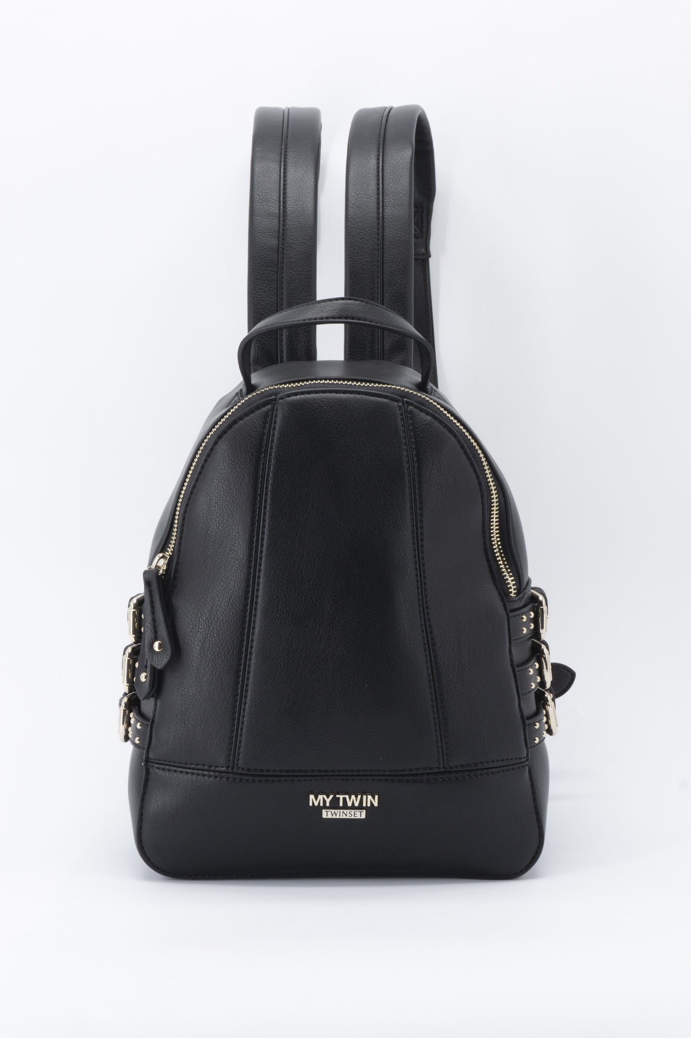 Zaino in similpelle con cinturini / Nero - Ideal Moda