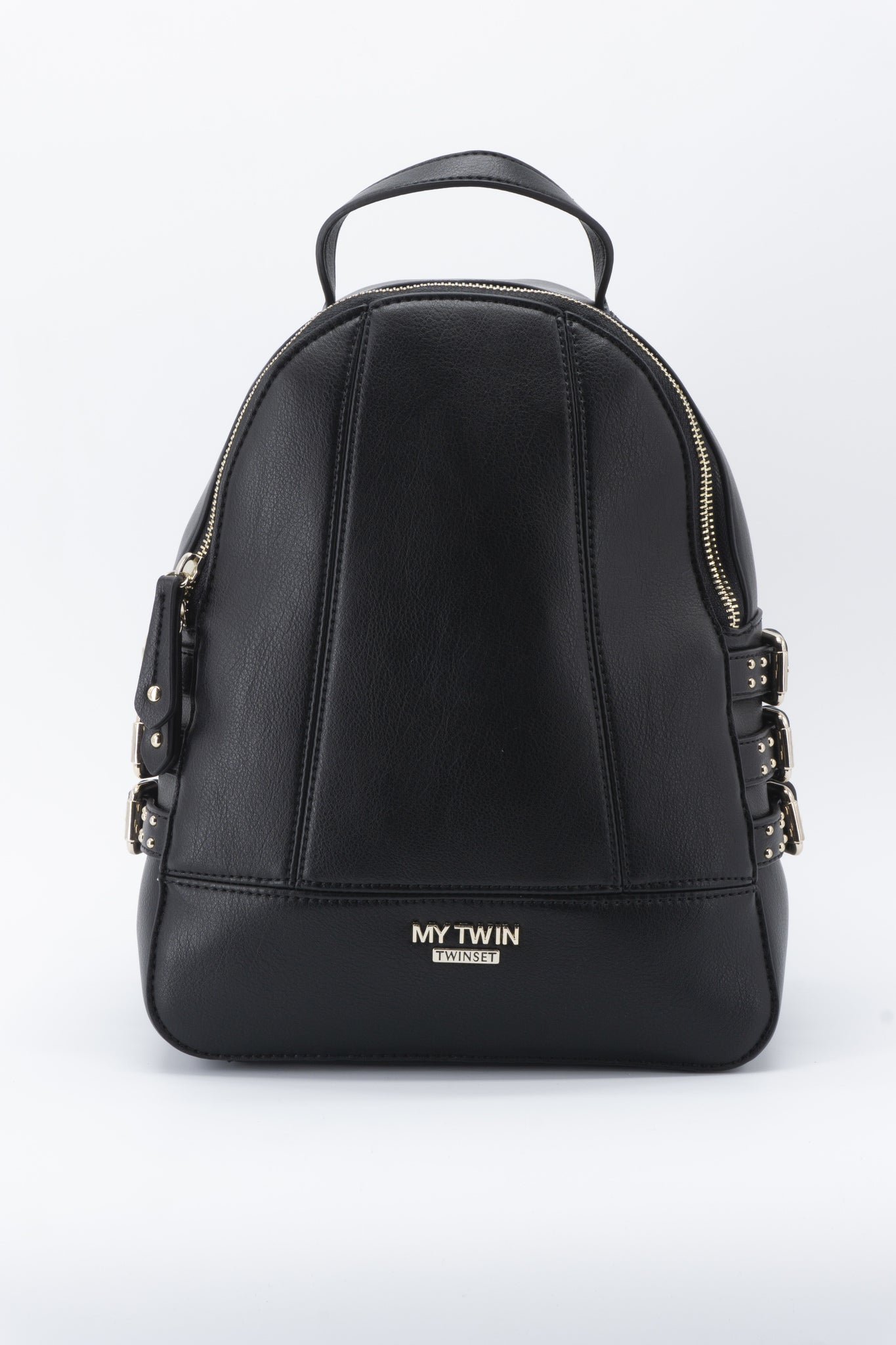 Zaino in similpelle con cinturini / Nero - Ideal Moda