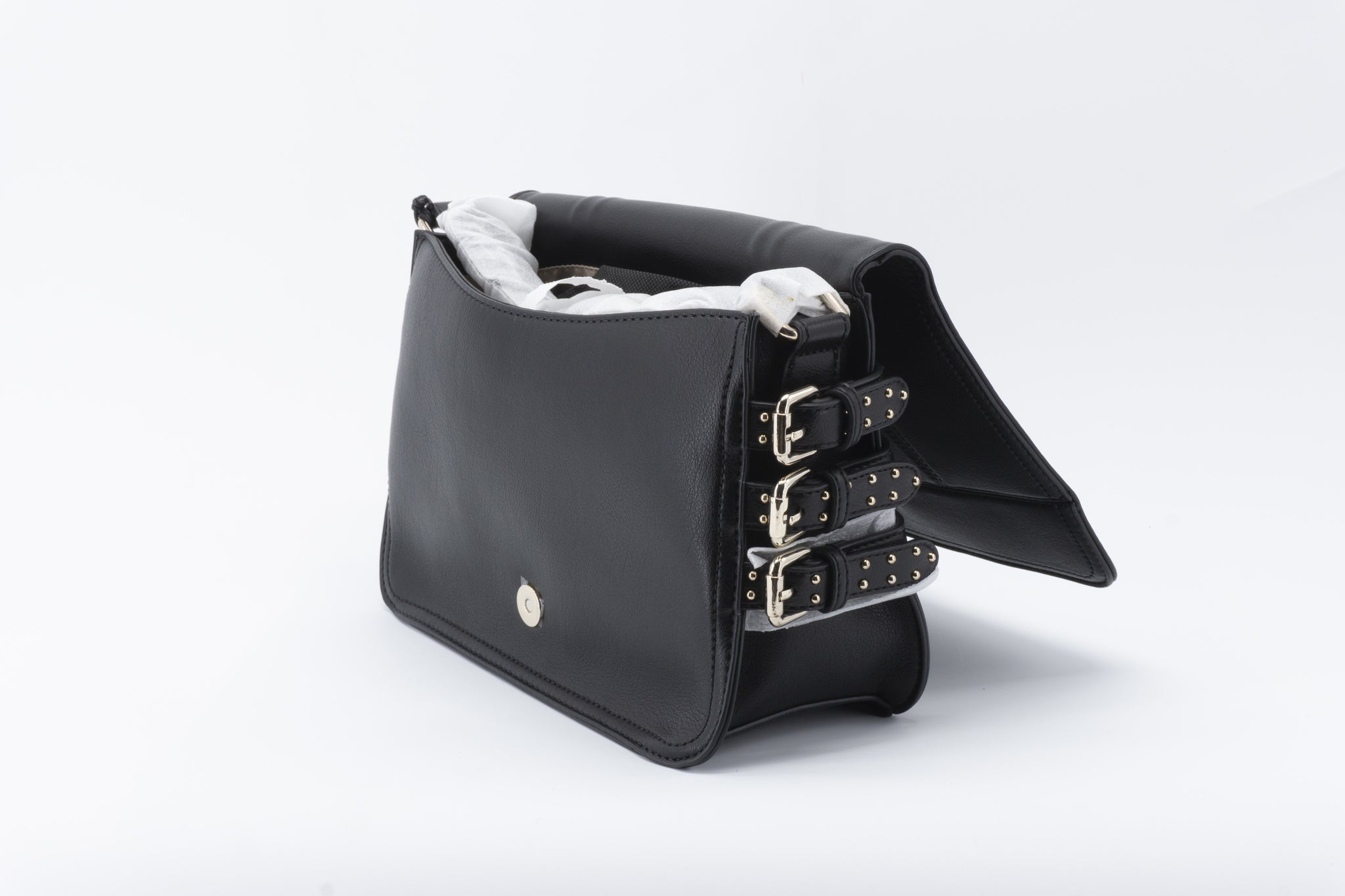 Borsa a tracolla con cinturini / Nero - Ideal Moda
