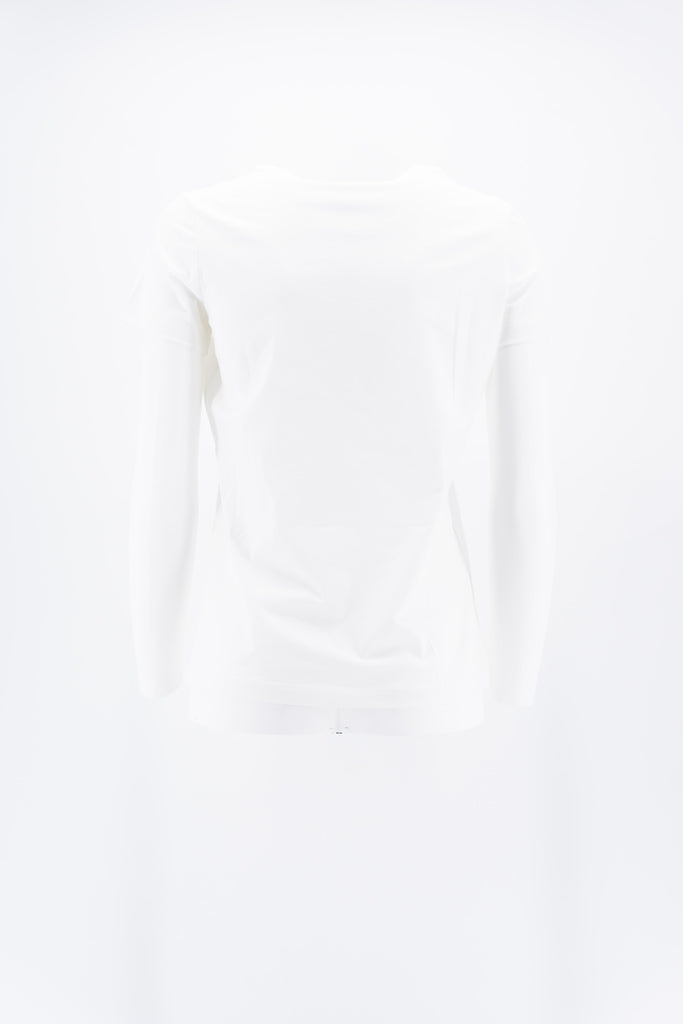 T-Shirt in Cotone con Scritta / Bianco - Ideal Moda