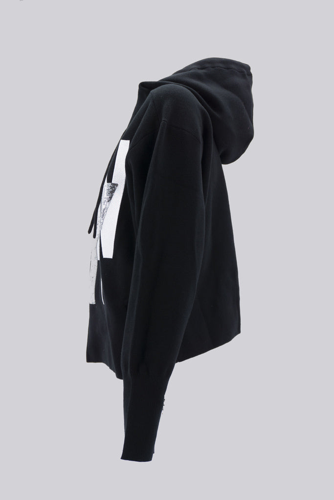 Felpa con Applicazioni / Nero - Ideal Moda