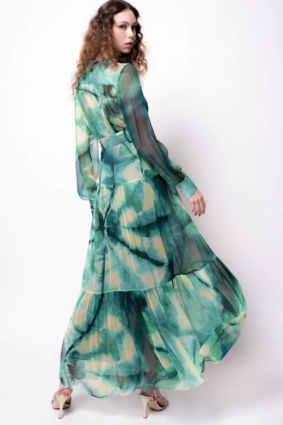 Abito Pinko a Fantasia / Verde - Ideal Moda