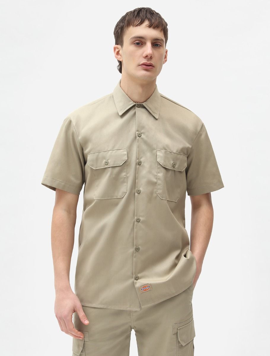 Camicia Work Shirt con Logo Dickies / Beige - Ideal Moda