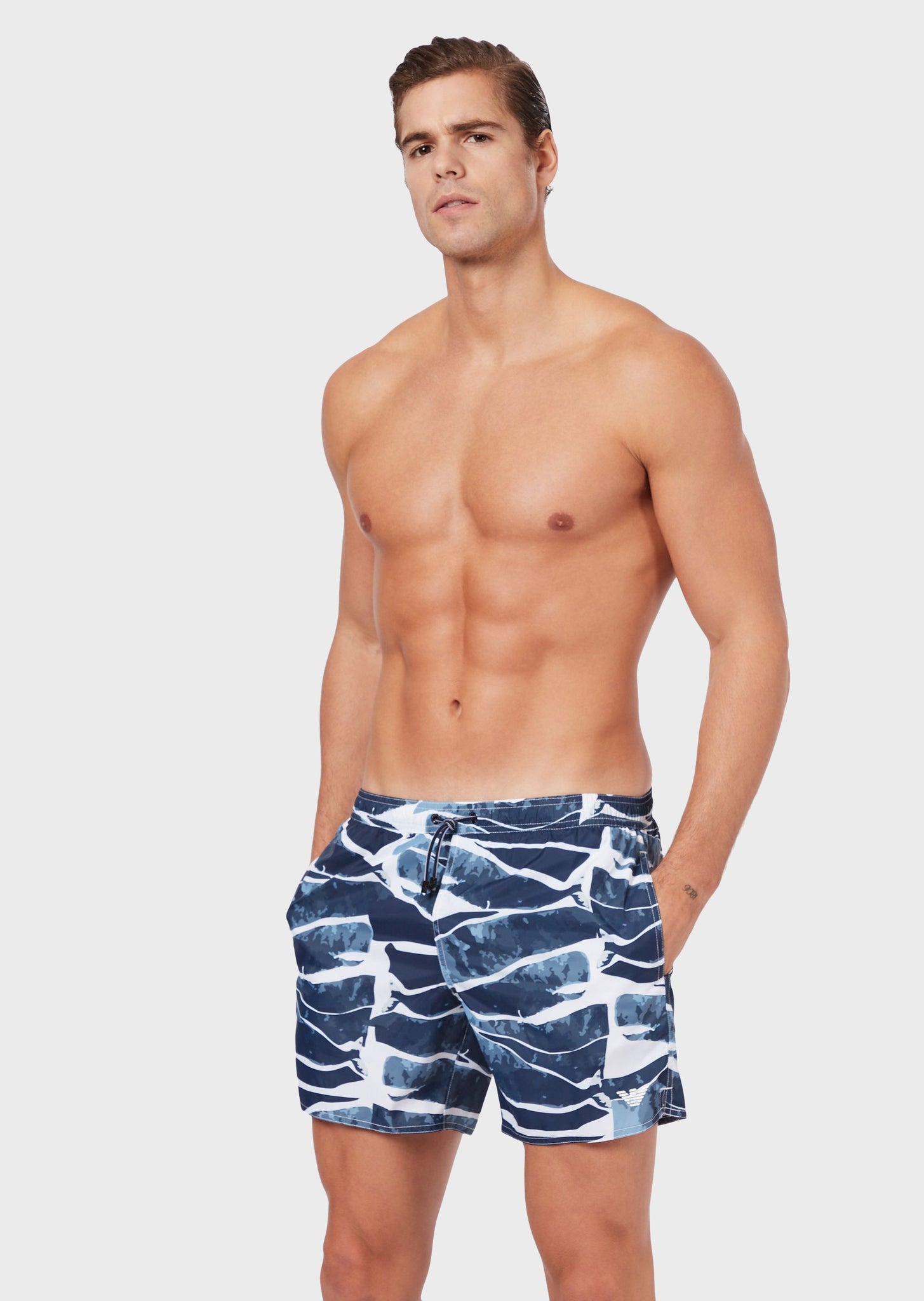 Costume boxer motivo animalier / Blu - Ideal Moda
