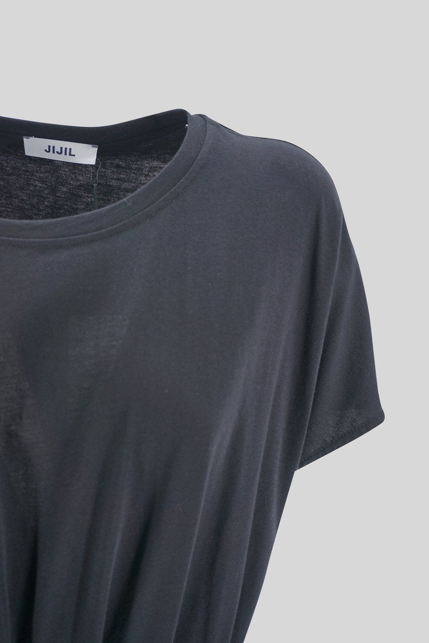 T-Shirt Maniche a Giro / Nero - Ideal Moda